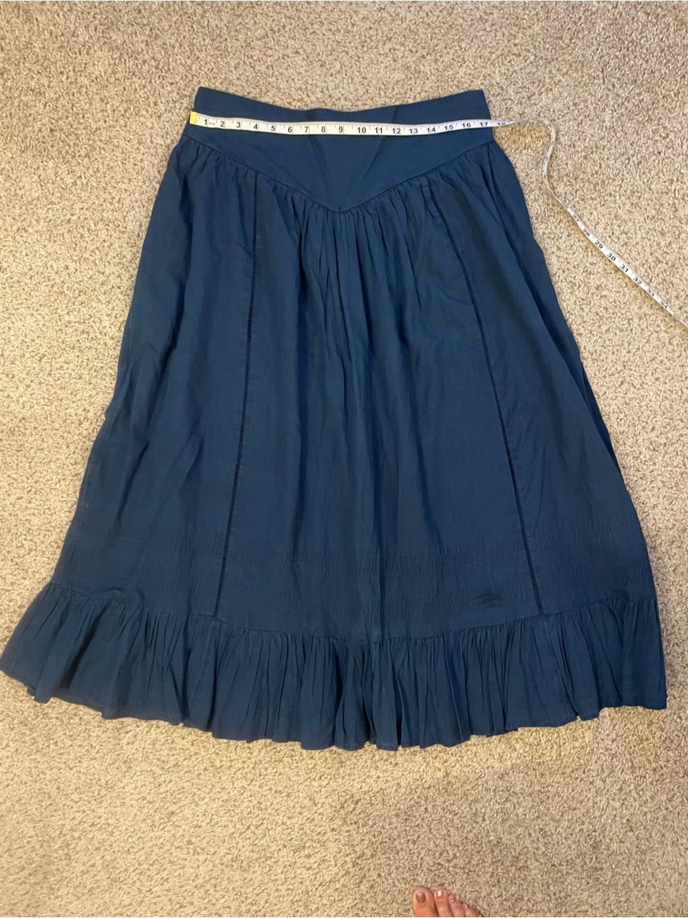 NWOT American Eagle Navy Ruffled A-Line Women's Skirt
